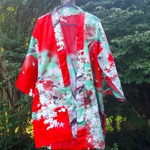 Silk Japanese Kimono Robe w/ Pocket